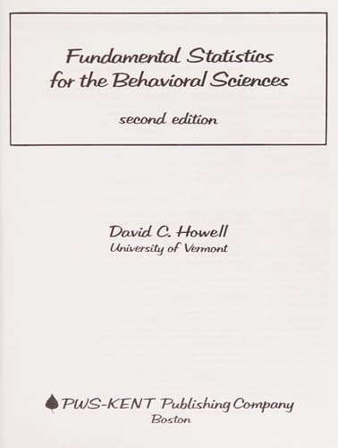 Cover image for Fundamental statistics for the behavioral sciences