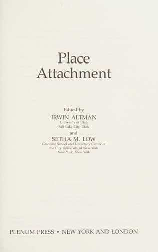 Cover image for Place attachment