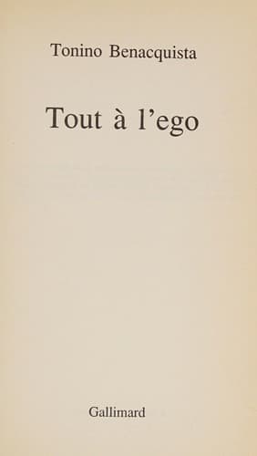 Cover image for Tout à l'ego.