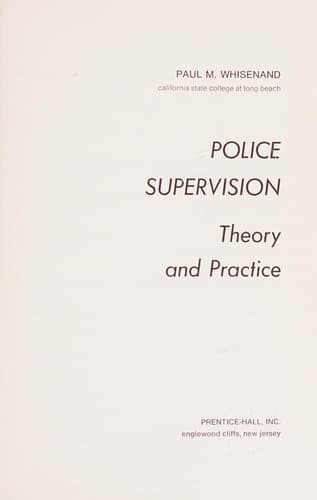 Cover image for Police supervision