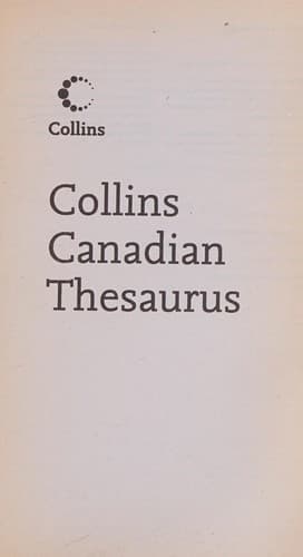 Cover image for Collins Canadian thesaurus