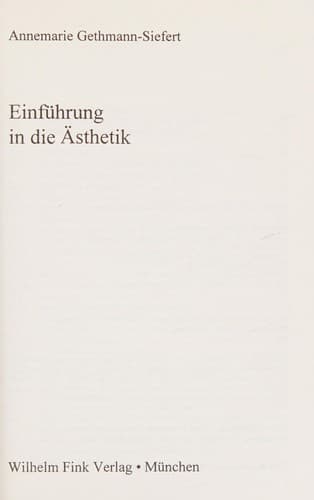 Cover image for Einführung in die Ästhetik