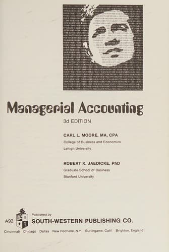 Cover image for Managerial accounting