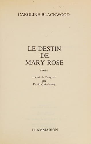 Cover image for Le Destin de Mary Rose
