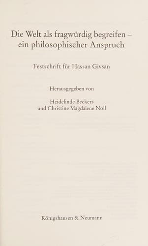 Die Welt als fragw©ơrdig begreifen - ein philosophischer Anspruch