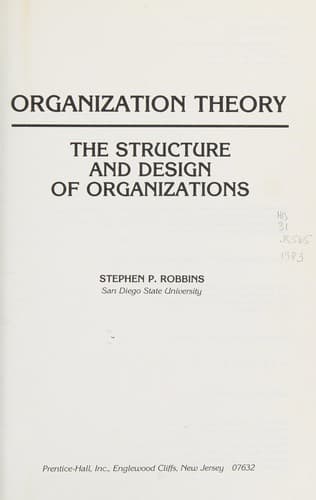 Cover image for Organization theory