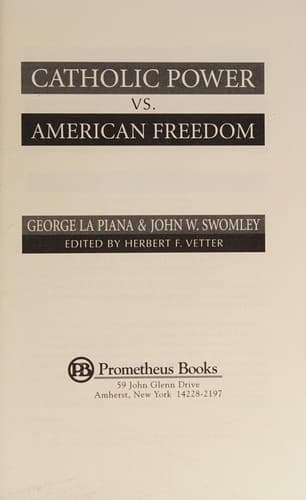 Cover image for Catholic power vs. American freedom
