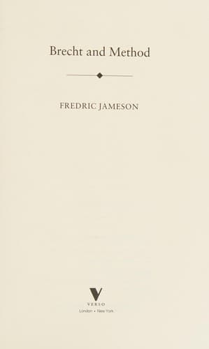 Cover image for Brecht and method