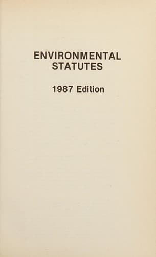 Cover image for Environmental statutes
