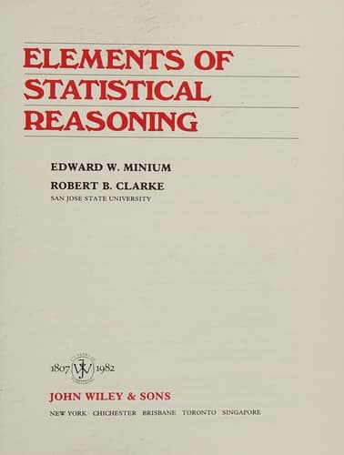 Cover image for Elements of statistical reasoning
