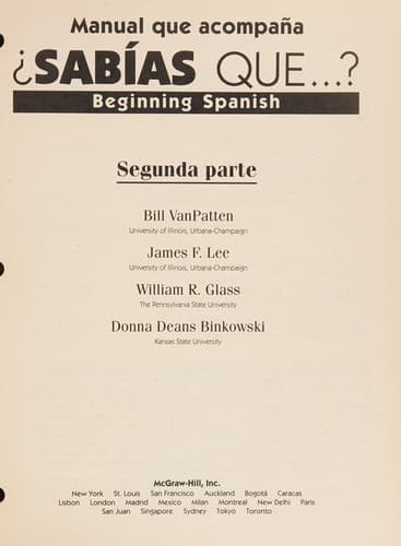 Cover image for Manual que acompaña Sabías que--?