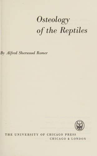 Cover image for Osteology of the Reptiles