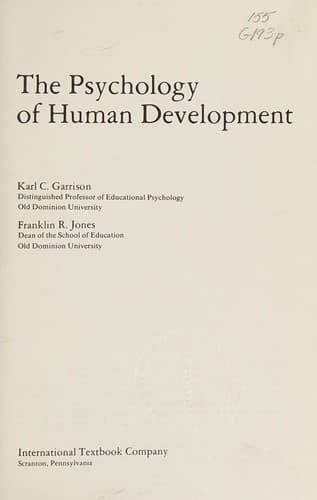 Cover image for The psychology of human development