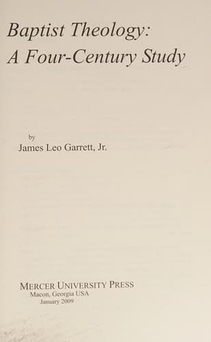 Cover image for Baptist theology