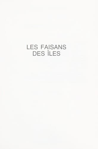 Cover image for Les faisans des îles