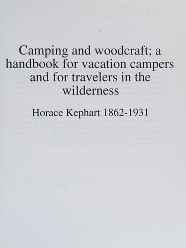Cover image for Camping and woodcraft