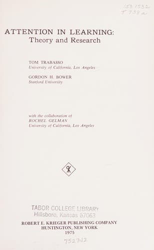 Cover image for Attention in learning