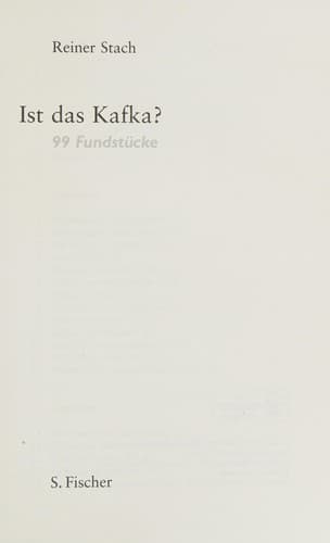 Cover image for Ist das Kafka?