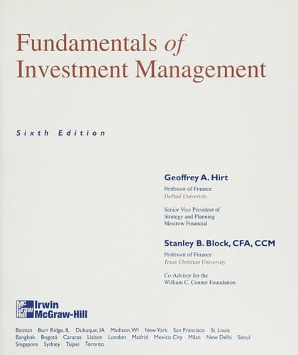Cover image for Fundamentals of investment management