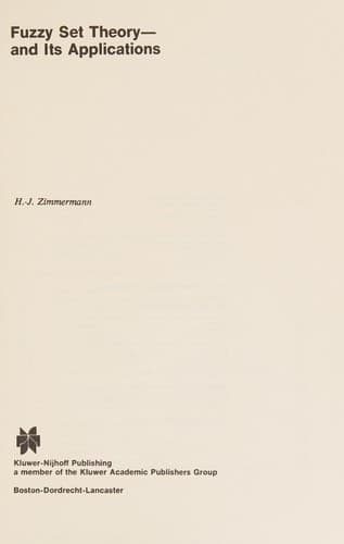 Cover image for Fuzzy set theory and its applications