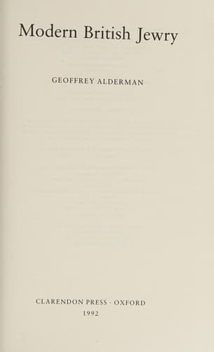 Cover image for Modern British Jewry