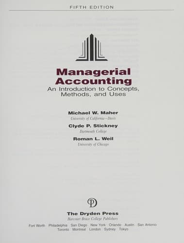 Cover image for Managerial accounting