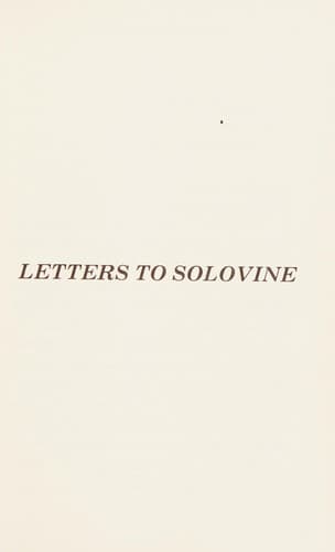 Cover image for Letters to Solovine