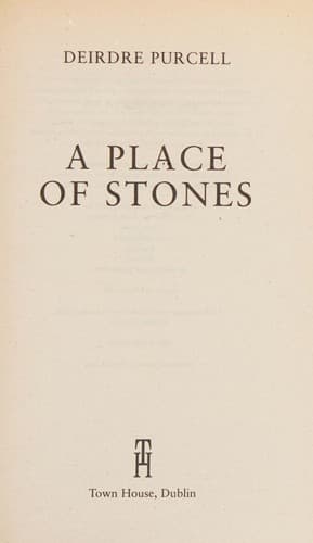 Cover image for A place of stones
