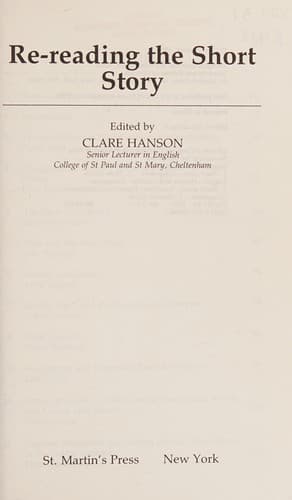 Cover image for Re-reading the short story