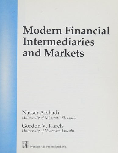 Cover image for Modern financial intermediaries and markets