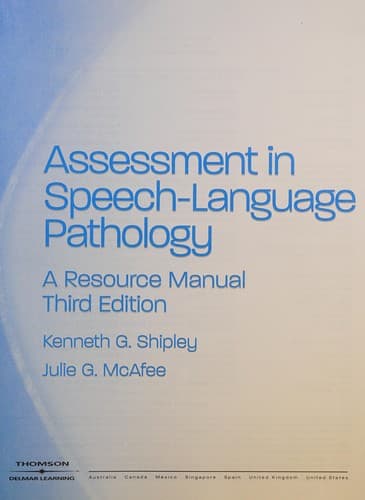 Cover image for Assessment in speech-language pathology