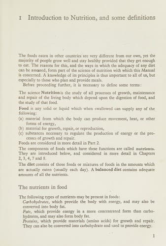 Manual of nutrition