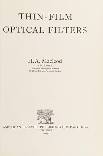 Cover image for Thin-film optical filters