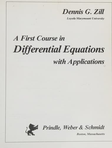 Cover image for A first course in differential equations with applications