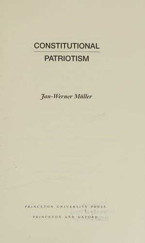 Cover image for Constitutional patriotism