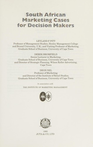 Cover image for South African marketing cases for decision makers