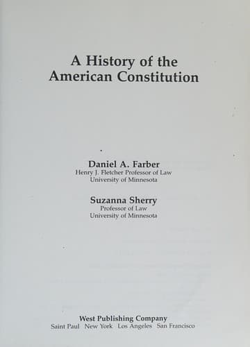 Cover image for A history of the American Constitution