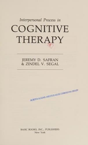 Cover image for Interpersonal process in cognitive therapy