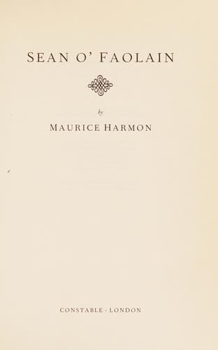 Cover image for Sean O'Faolain