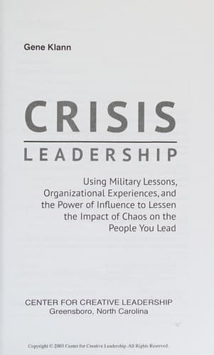 Cover image for Crisis Leadership