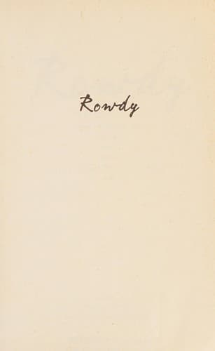 Cover image for Rowdy