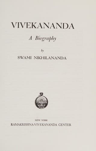 Cover image for Vivekananda