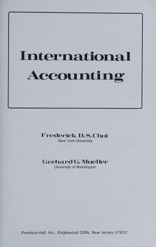 Cover image for International accounting