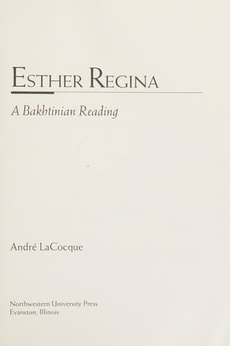 Cover image for Esther Regina