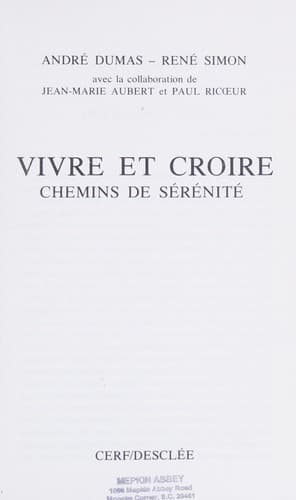 Vivre et croire