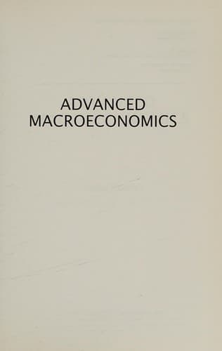 Cover image for Advanced macroeconomics