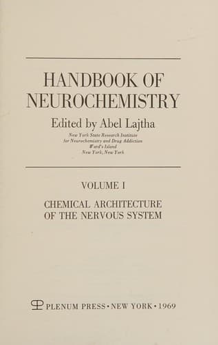 Cover image for Chemical architecture of the nervous system