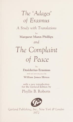 Cover image for The "Adages" of Erasmus