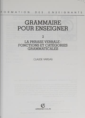Cover image for Grammaire pour enseigner