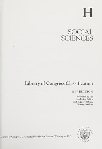 Cover image for Library of Congress classification. H. Social sciences